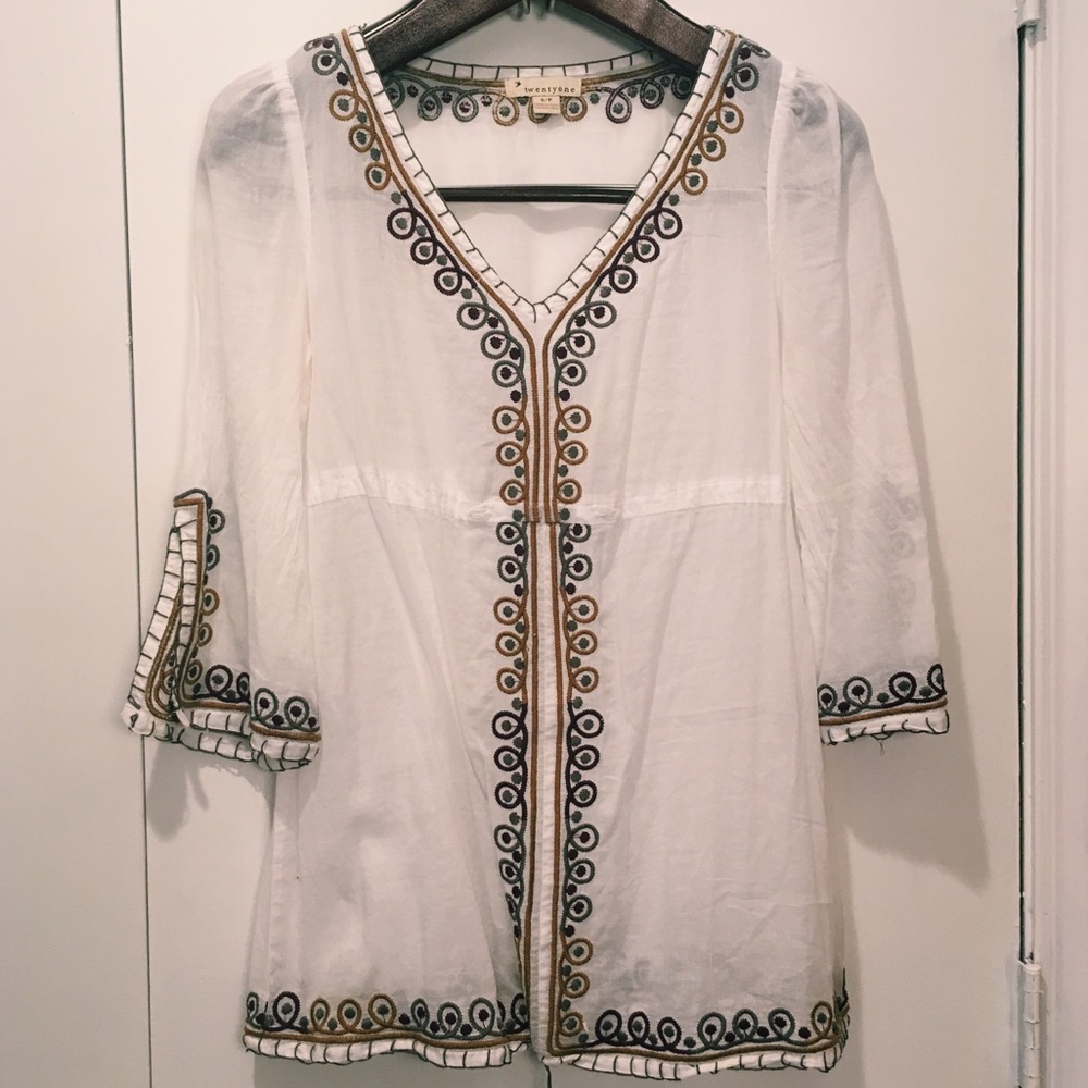 White Tunic (Top or Swimsuit Cover)